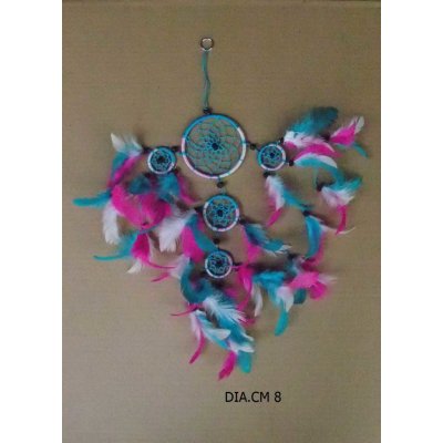 Mitra Bali Lapač snů z Bali tyrkysovo-růžový 33 cm – Sleviste.cz