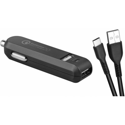 AVACOM CarMAX 2 nabíječka do auta 2x Qualcomm Quick Charge 2.0, černá barva (USB-C kabel) NACL-QC2XC-KK – Zboží Mobilmania