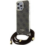 Guess IML 4G Printed Crossbody Case Cord Apple iPhone 15 Pro Max hnědé – Zboží Mobilmania