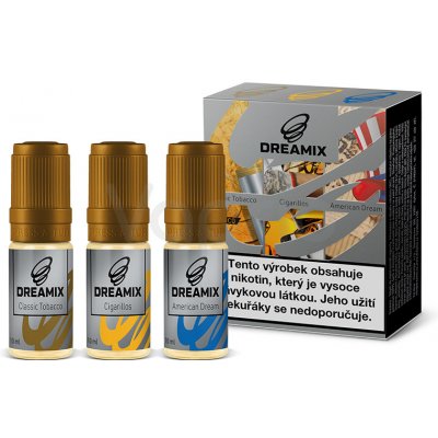 Dreamix Americký tabák Klasický tabák Doutníkový tabák 3 x 10 ml 0 mg – Zboží Mobilmania