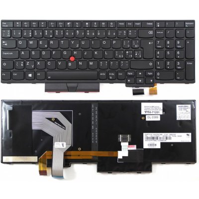 česká klávesnice IBM Lenovo Thinkpad T570 T580 P51S P52S černá CZ/SK podsvit – Zboží Mobilmania