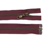 Kovový zip no.5 rozepínací 75cm (staromosazné zoubky) - více barev b: 10 vínová – Sleviste.cz