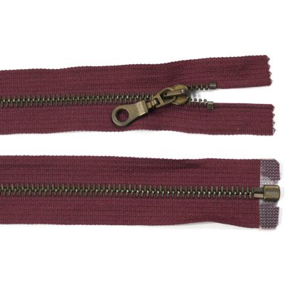 Kovový zip no.5 rozepínací 75cm (staromosazné zoubky) - více barev b: 10 vínová – Sleviste.cz