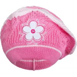 New Baby pletená čepice baret světle růžová
