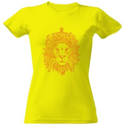 Tričko s potiskem se lvem Žlutá
