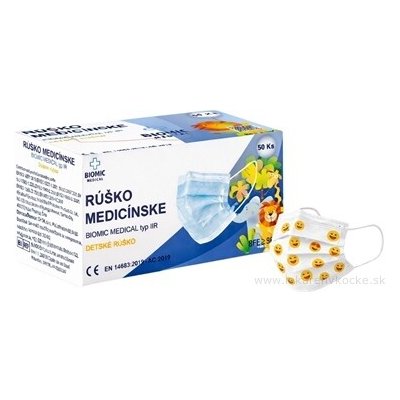 Biomic Medicínské rouško smajlíky typ IIR dětské 50 ks – Zboží Dáma