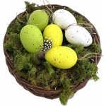 Plastová dekorativní vajíčka s trávou 6 cm, mix zelená, 6 ks – Hledejceny.cz