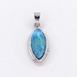 Zlato-Minerály Stříbrný přívěsek larimar SP05902ss