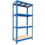 Biedrax Regál 35 x 75 x 180 cm 4 police modrý – Sleviste.cz