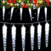 Vánoční osvětlení Yakimz LED Icicle Light Chain venkovní vnitřní vánočníImitaceace zahradní party vánočníImitaceace IP44 8 modů 10m 40LEDs studená bílá