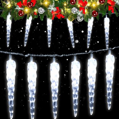 Yakimz LED Icicle Light Chain venkovní vnitřní vánočníImitaceace zahradní party vánočníImitaceace IP44 8 modů 10m 40LEDs studená bílá – Zbozi.Blesk.cz