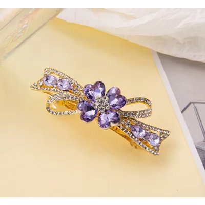 B-TOP Dámská vlasová spona Mašle s květem Druh barvy: Modrá – Zboží Mobilmania