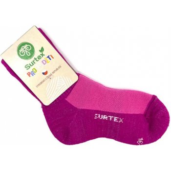 Surtex dětské ponožky LÉTO 70% merino růžové