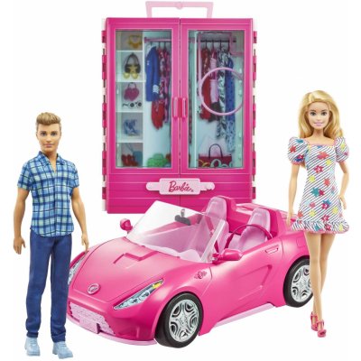 Barbie MATTEL Barbie šatník + kabriolet, a Ken – Zboží Mobilmania