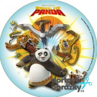 Jedlý tisk KUNG FU PANDA ● materiál: FONDÁNOVÝ DECORLIST ✴️, ● velikost: průměr 20 cm ☝ – Sleviste.cz