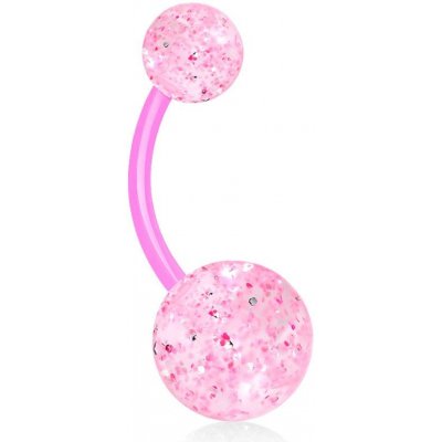 Šperky4U piercing do pupíku banánek se třpytkami BA01049-P – Zboží Mobilmania