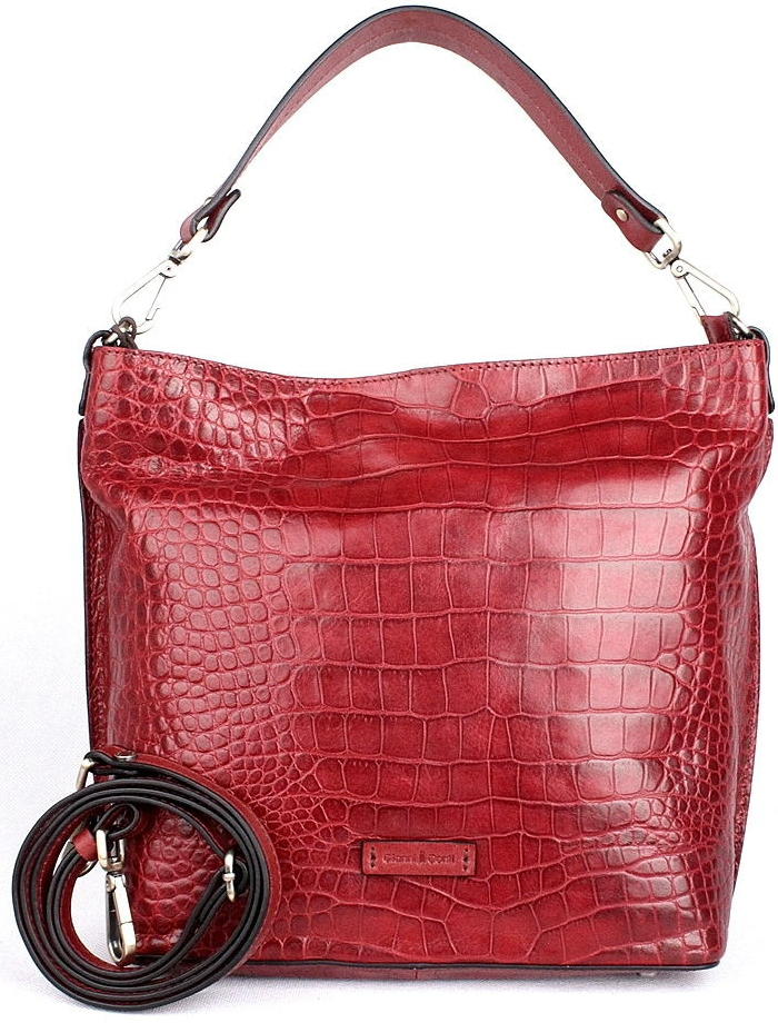 Gianni Conti Luxusní kožená kabelka na rameno crossbody no. 028 tmavěčervená