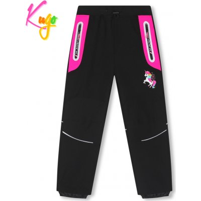 Kugo HK2512 Dívčí softshellové kalhoty zateplené černá / růžová – Zboží Mobilmania