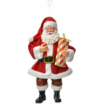 Clayre & Eef Červená závěsná vánoční dekorace Santa Claus držící dárek - 10*6*17 cm – Hledejceny.cz
