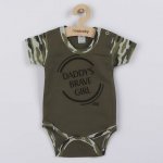 NEW BABY Kojenecké body s krátkým rukávem Army girl – Zboží Dáma
