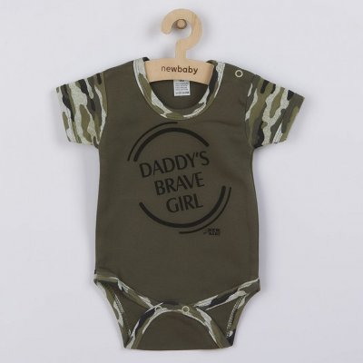 NEW BABY Kojenecké body s krátkým rukávem Army girl – Zboží Dáma