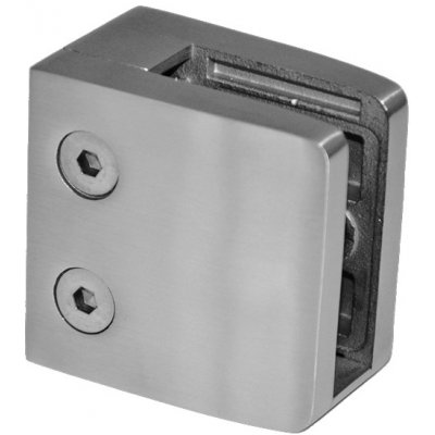 Svorka skla plochá (52x52x32 mm), broušená nerez K320 / AISI304, balení neobsahuje gumičky na sklo – Sleviste.cz