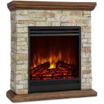 Klarstein Etna elektrický krb 1800 W, týdenní časovač, dálkové ovládání, šedý/hnědý Hnědá – Zboží Dáma