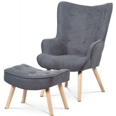 Autronic AK-302 GREY2 s podnožkou šedá látka dřevěné nohy masiv kaučukovník – Zboží Mobilmania