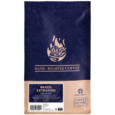 Renovality Coffee on fire Brazil Extrafino 100% Arabica pražená zrnková 0,5 kg – Hledejceny.cz