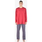 Gina 79155 pánské pyžamo dlouhé červeno šedé – Zboží Mobilmania