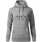 EKG Vánoční stromek mikina dámská Cape s kapucí Tmavě šedý melír – Zboží Dáma