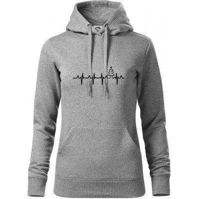 EKG Vánoční stromek mikina dámská Cape s kapucí Tmavě šedý melír – Zboží Dáma