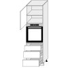 Kuchyňská dolní skříňka EXTkuch Skříňka pro vestavbu QUANTUM D14RU/3A WHITE, grafit