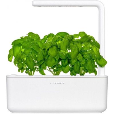 Click and Grow Smart Garden 3 chytrý květináč + 3ks kapslí se semínky bazalky bílý SG3W