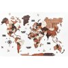 Nástěnné mapy Dřevěná mapa světa na stěnu, 3D Barva: Hnědá, Velikost: S