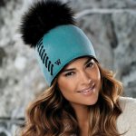 Krumlovanka Dámská zimní čepice s bambulí modré varianty Woolmark W-0658 – Hledejceny.cz