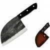 Kuchyňský nůž UG Grill Nůž Butcher 17,5 29 cm s pouzdrem Uhlíková ocel černé dřevo