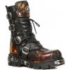 Pánské kotníkové boty New Rock Flame Boots 591-S1 Black-Orange