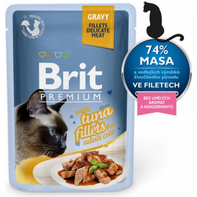 Brit wet Premium Cat Delicate Fillets in Gravy with Tuna 85 g – Sleviste.cz