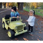 Mamido elektrický vojenský Jeep Willys 4x4 béžový – Zboží Dáma
