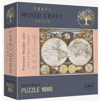 TREFL Wood Craft Origin Antická mapa světa 1000 dílků