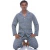Pánské pyžamo 1P0201 pyžamo dlouhé propínací modrá