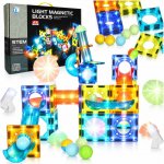 KIK KX5144_2 Svítící magnetická kuličková dráha 49 ks – Sleviste.cz