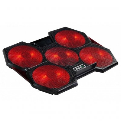 EVOLVEO Ania 14, chladicí podložka pro notebook, 5x ventilátor, červené podsvícení, – Hledejceny.cz