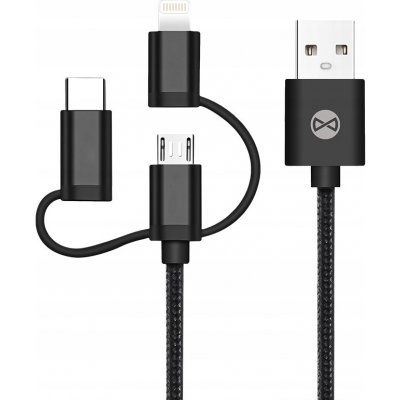Forever 3IN1 Datový kabel Lightning microUSB USB-C – Zboží Živě
