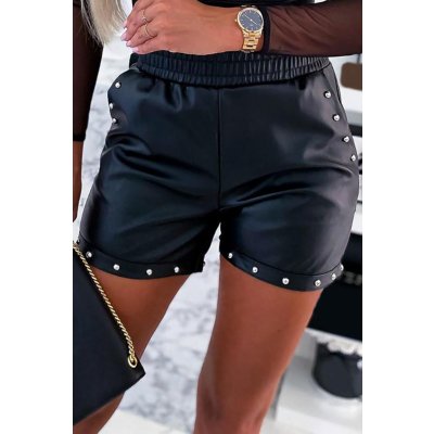 OMG dámské šortky z umělé kůže a vysokým pasem Ainay LC71043-2 černá