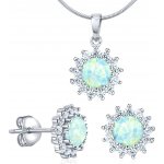 SILVEGO Stříbrný opálový set opálové náušnice a opálový přívěsek JJJ2488WP – Sleviste.cz