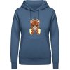 Dámská mikina s potiskem AWDis Hoodie mikina Design Pivní Viking Letecká modrá