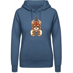 AWDis Hoodie mikina Design Pivní Viking Letecká modrá