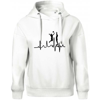 EKG volejbalisti muži Oversized mikina dámská Moon kratší + širší Bílá – Zboží Dáma